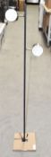 1 x Modern 2-Light Freestanding Floor Lamp in Black with Gold - Ex-Display - Ref: OKA310/WH2 -