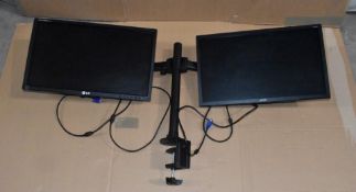 2 x Monitors with Vonhaus Stand - LGFlatron E2211 and Acer V226HQL- Ref: CEC145/P2 - CL971 -