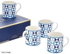 4 x JONATHAN ADLER 'Blue Sorrento' Porcelain Mugs - Original Price £94.00 - Ref: 6790493/HHW261/