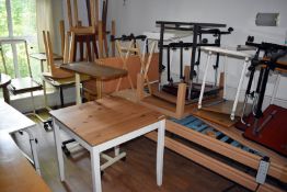 1 x Assorted Collection of Furniture Including an Adjustable Carehome Bed, Dining Tables, Bed Tables