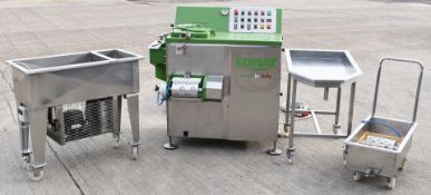 1 x Comat Unica FV5 2018 Mozzarella Production Machine With Mobile Drainer, Transport Trolley,