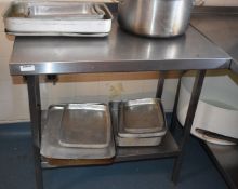 1 x Stainless Steel 90cm Prep Table for Commercial Kitchens