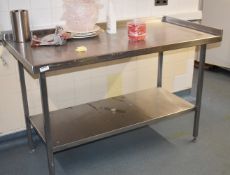 1 x Stainless Steel 140cm Prep Table for Commercial Kitchens