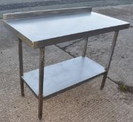 1 x Stainless Steel Prep Table - Dimensions: H97 x W120 x D60 cms - Ref: SCH104 WH3 - CL961 -