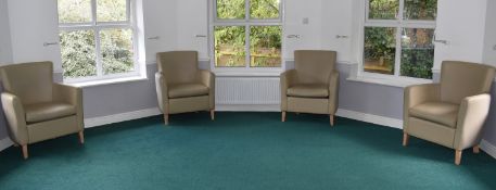 4 x Lounge Chairs Features a Cream Easy Wipe Finish - Ref: Top Floor