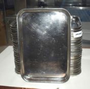 10 x Stainless Steel Silver Trays  - Approx Size: 32 x 21 cms - CL011 - Ref: JPC669 - Location:
