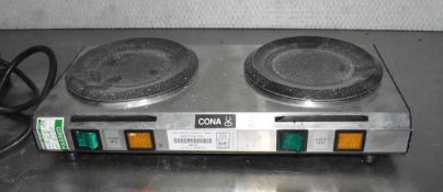 1 x Cona Twin Countertop Cooking Hob - 240v