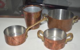 1 x Mauviel Copper Kitchen Cookware Set Various Sized Pans - Large RRP - Includes 4 Pieces - CL011 -