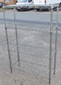 1 x Commercial Kitchen Wire Shelving Unit - Dimensions: H139 x W90 x D35 cms - Ref: SCH105 WH3 -