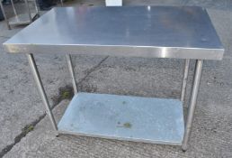 1 x Vogue Stainless Steel Prep Table - Dimensions: H93 x W120 x D70 cms