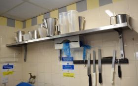 1 x Stainless Steel Wall Mounted Shelf - Ref: BSP562