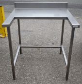 1 x Stainless Steel Prep Table Featuring a Space Saving Front Cut Out Design H88 x W90 x D86 cms