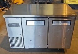 1 x Atosa Two Door Countertop Refrigerator - Dimensions: H86 x W120 x D70 cms - Ref: SAW010 -