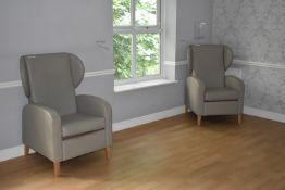 3 x Wingback Lounge Chairs with a Grey Easy Clean Finish - Ref: Upstairs Lounge