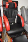 1 x Adjustable Mobile Care Chair in Red with Headrest - Features an Hygienic Easy Clean Finish and L