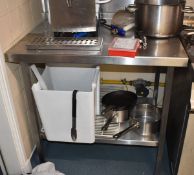 1 x Stainless Steel 90cm Prep Table for Commercial Kitchens