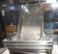 8 x Stainless Steel Roasting Cooking Trays  - Approx Size: 53 x 32 x 6 cms - CL011 - Ref: JPC664 -