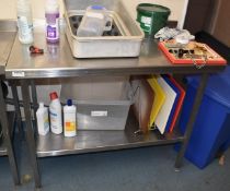 1 x Stainless Steel 110cm Prep Table for Commercial Kitchens