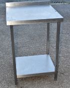 1 x Stainless Steel Prep Table - Dimensions: H90 x W60 x D60 cms - Ref: SCH106 WH3 - CL961 -