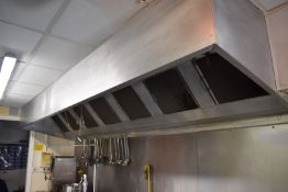 1 x Stainless Steel Extractor Canopy for Commercial Kitchens - Dimensions: 380 x 101 cms - Ref: BSP5