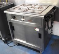 1 x Lincat Mobile Stainless Steel Wet Baine Marie with Hot Cupboard - Includes Gastro Pans