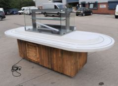 1 x Self-Service Buffet Island Featuring a Hygenic Worktop With Tray Runner, Central Refrigerated