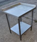 1 x Stainless Steel Corner Prep Table - Dimensions: H93 x W75 x D65 cms - Ref: SCH103 WH3 -