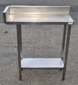 1 x Stainless Steel RH Corner Infill Prep Table with Undershelf