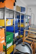 2 x Mobile Stainless Steel Triple Bay Container Holders with Assorted Coloured Containers - Each Uni