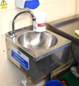 1 x Basix Stainless Steel Knee Controlled Hand Wash Basin - Ref: BSP
