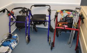 3 x Mobility Walkers and Walking Crutcher's - Ref: