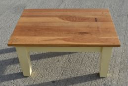 1 x Wooden Coffee Table - Dimensions: H47 x W91 x D62 cms - Ref: HRB107 - CL975 - Location:
