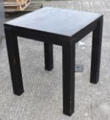 5 x Commercial Wooden Restaurant Bar Tables with a Dark Finish - Dimensions: H79 x W69 x D69 cms -