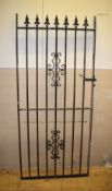 1 x Wrought Iron Black Side Entrance Gate - Size: H172 x W77 cms
