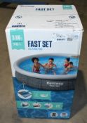 1 x Bestway Fast Set 3.66m Fill and Rise Pool with Pump and Filter - Size 366 x 76 cms