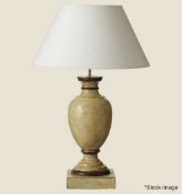1 x OKA 'Gela' Handcarved Wooden Table Lamp Base, with a Painted Stone-effect Finish - Original
