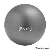 1 x USA PRO 65Cm Exercise/Yoga Ball With Pump - Grey - Original Retail £17.99 - NO VAT ON THE HAMMER