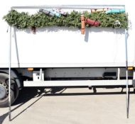 1 x Premium Christmas Shop Fitting Featuring a 2-Metre Wide Chrome Frame with Lights and Decorations