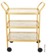 1 x KAYMET Luxury Hand-finished 3-Tier Aluminium Dinks Trolley - Original Price £989.00