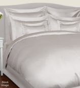 1 x GINGERLILY Luxury Pure Silk King Fitted Sheet in Silver Grey (150cm x 200cm) - Original Price