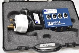 1 x LD Systems HPA4 Professional Headphone Amplifier in Carry Case - Ref: ALT146+1335/WH2 -
