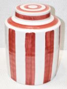 1 x Candystriped Ceramic Lamp Base - Ex-Display - Ref: OKA320/WH2 - CL923 - Location: Altrincham