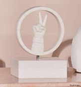 1 x JONATHAN ADLER 'Peace' Designer Bookend / Decorative Object - Ref: 7659172/HCU117/WH2-HC04 -