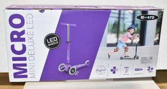1 x Mini Deluxe LED Micro Scooter in Purple - Unused Boxed Stock - Original Price £84.95 - Ref: