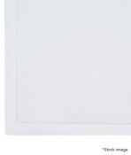 9 x THOMAS FERGUSON Pure Irish Linen Hemstitch Edge Napkins (56cm x 56cm) - Total Retail value £