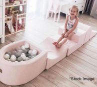 1 x MEOWBABY Foam Soft Playset Includes 5 x Block Elements and Ball Pit, Pink - Original Price £179