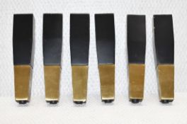 6 x EICHHOLTZ Brass Tipped Sofa Legs in Black *See Condition Report* Ref: 7408034/HCU245/WH2-