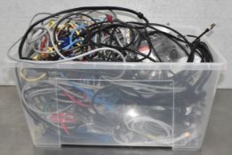 1 x Large Collection of Network Cable in a Storage Container