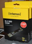 1 x Intenso M.2 Solid State 240gb SSD Hard Drive - New Boxed Stock - Ref: AC127 GFMR - CL882 -