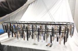 1 x Large Modern Double Tier Crystal Pendant Light Rectangular Ceiling Lamp Chandelier - 90cm x 20cm